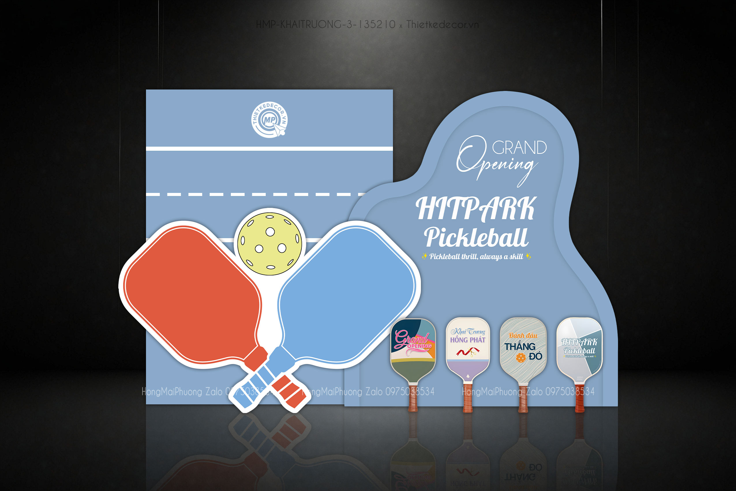 Khai trương sân pickle ball tone xanh